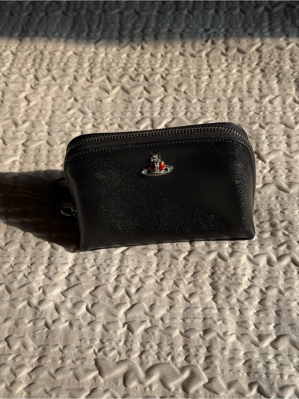 Vivienne Westwood Black Diamante Pouch Genuine Leather